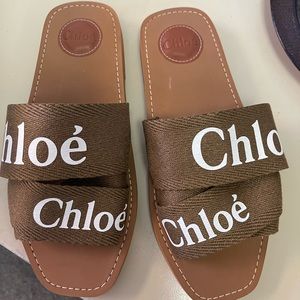 Chloe logo slide sandals